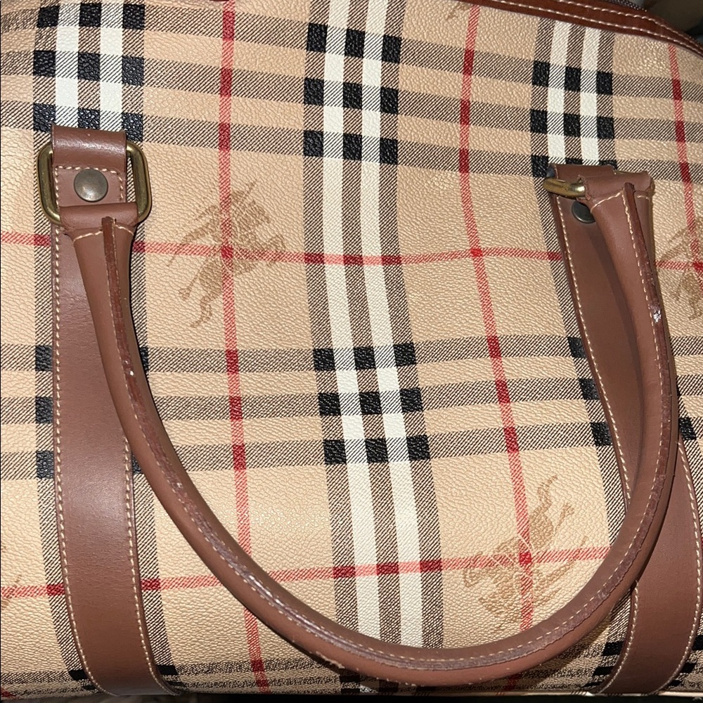 Burberry Brown Checkered Duffle Bag - Picture 3 of 7